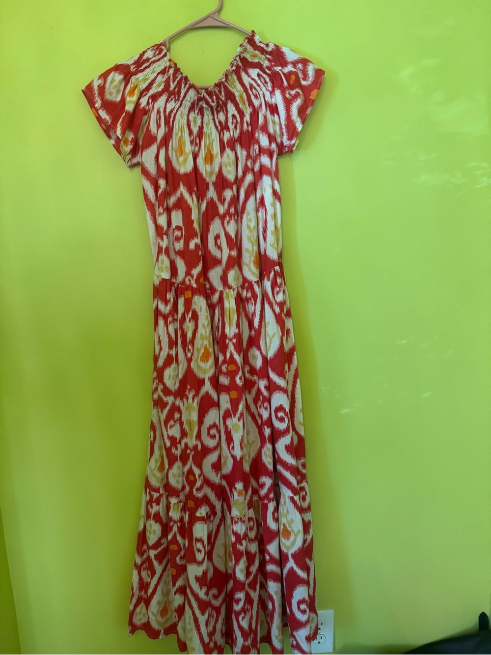 Mer St. Barth Red Ikat Maxi Dress